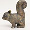 Curious Squirrel Antique Finished Aluminum Figurine – 10.5x5x12.5" Elegant Table Decor Sculpture